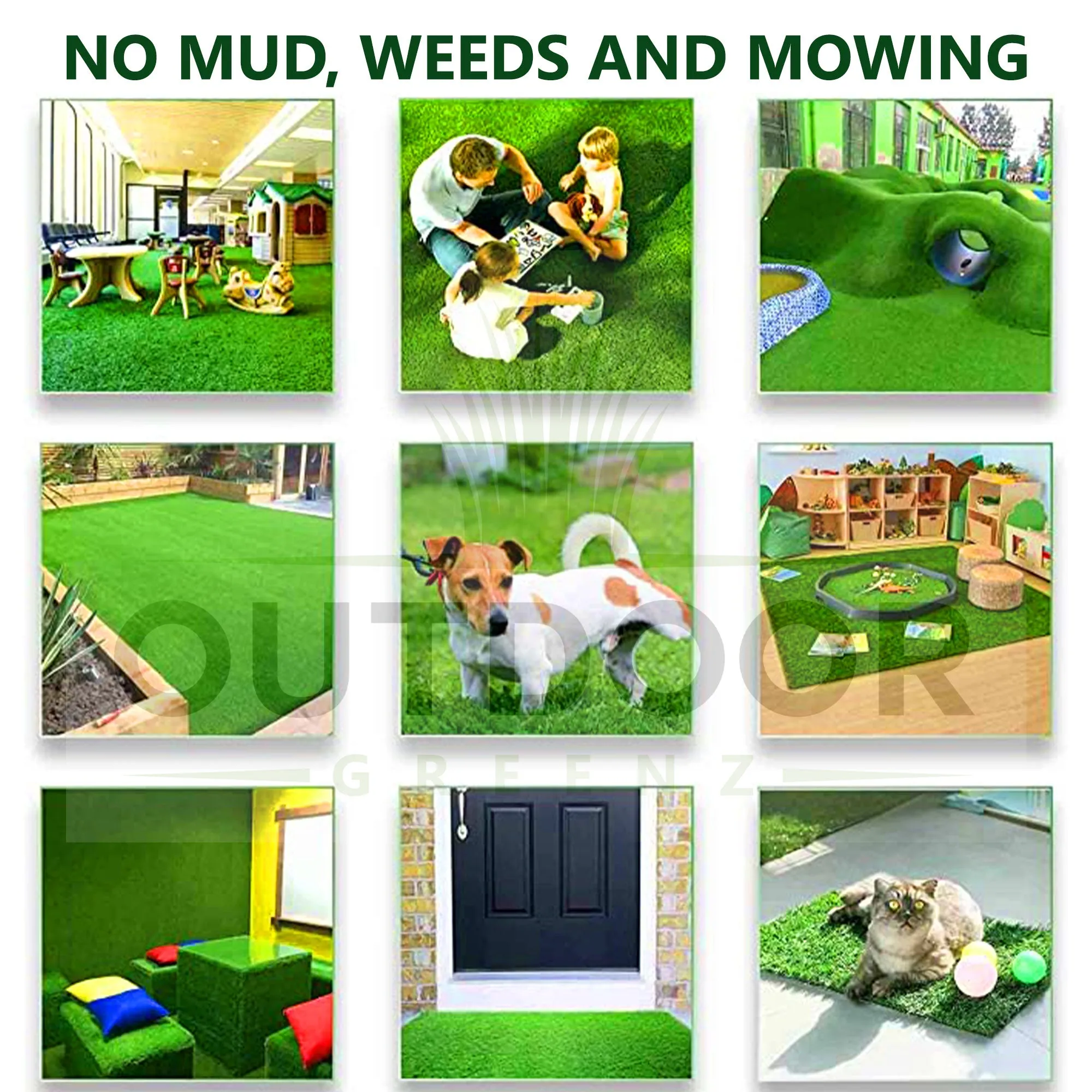 25 mm Realistic high density artificial synthetic grass.