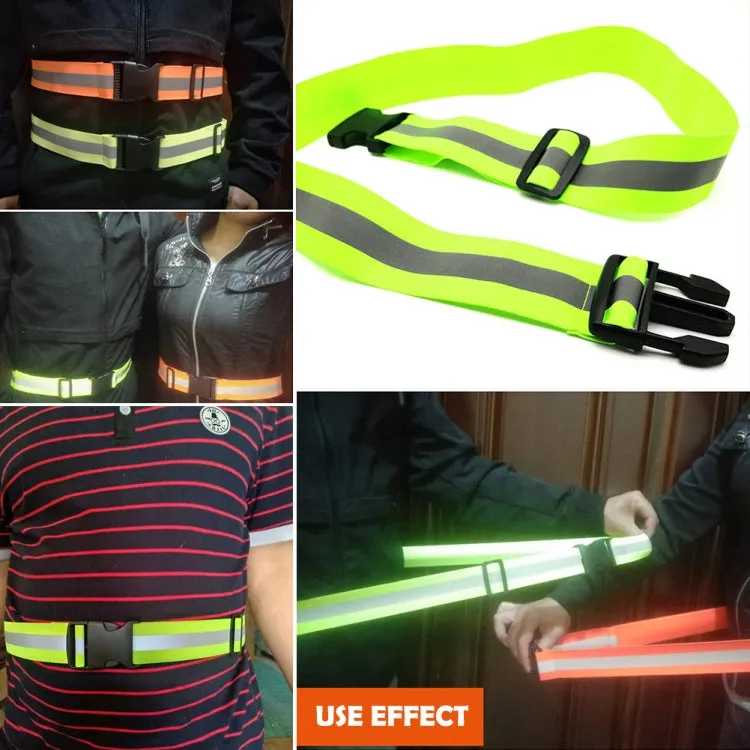 3 PCS Outdoor Adjustable Night Running And Cycling Reflective Waistband, Specification: 4cm Width(Black)