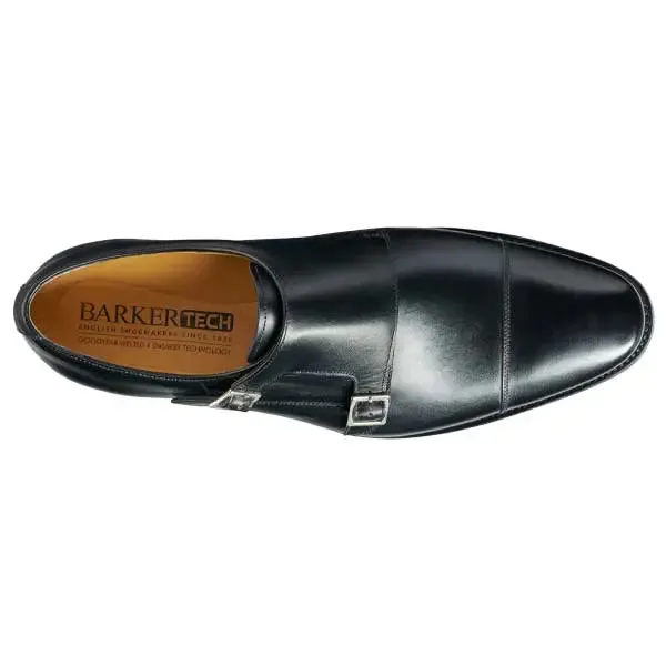 40% OFF BARKER Edison Shoes - Mens Monk Strap - Black Calf - Size: UK 7.5