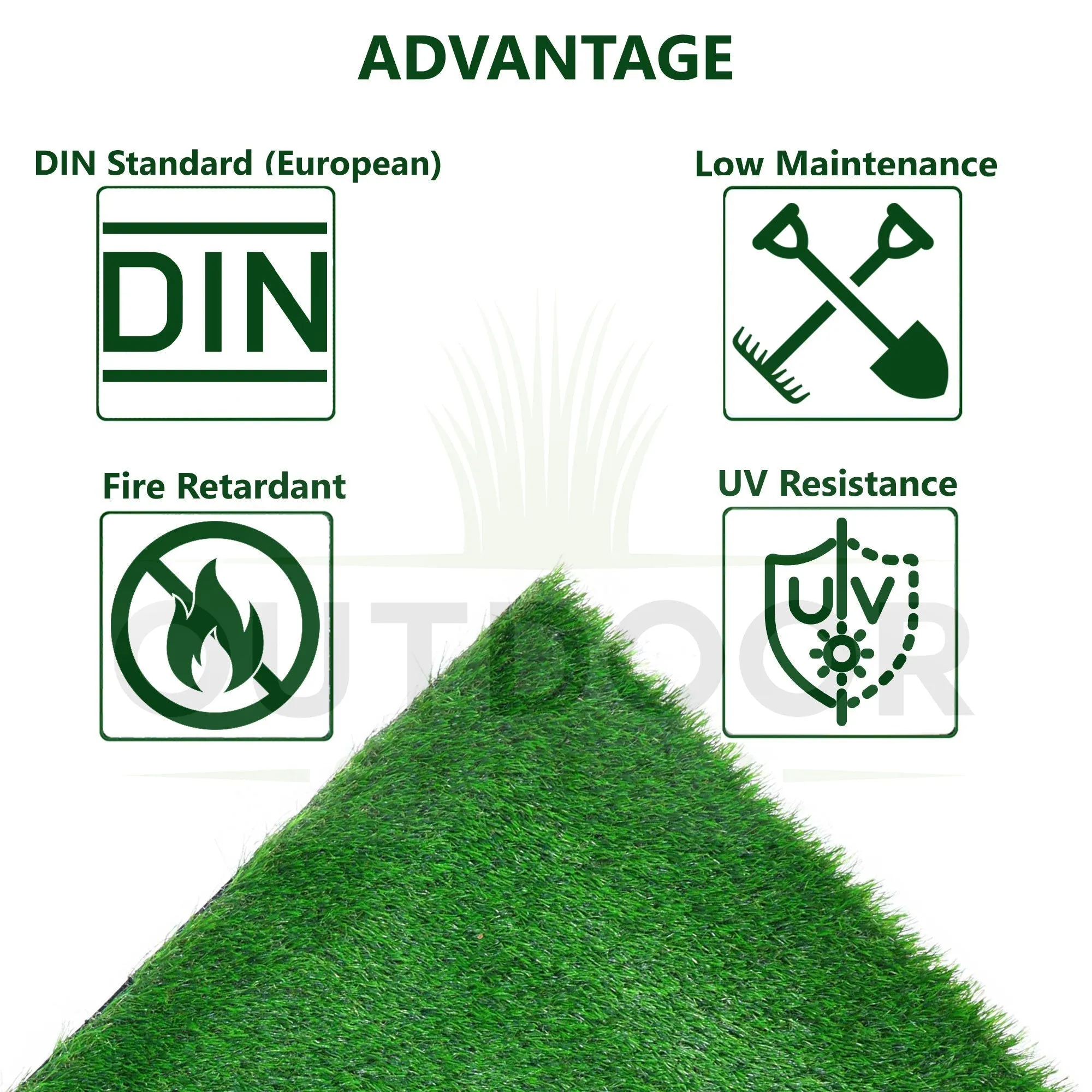 60 mm Realistic high density artificial synthetic grass.