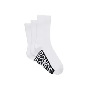 9 x Bonds Mens Logo Comfy Cushioned Crew White Socks