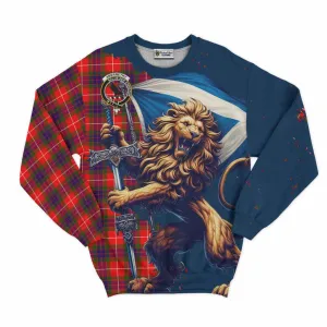 Abernethy Tartan Family Crest Sweatshirt with Scottish Majestic Lion