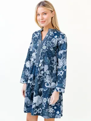 Abigail Dress in Wedgewood Flourish