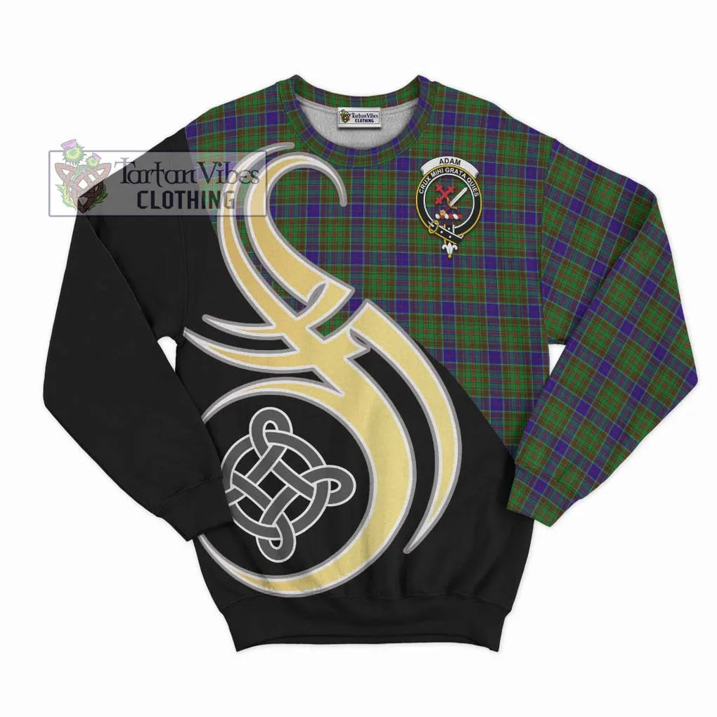 Adam Tartan Sweatshirt with Family Crest and Celtic Symbol Style