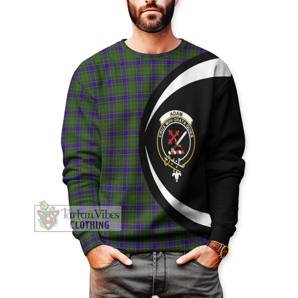 Adam Tartan Sweatshirt with Family Crest Circle Style