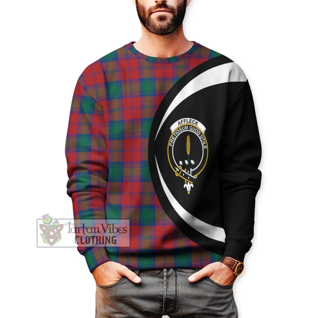 Affleck Tartan Sweatshirt with Family Crest Circle Style