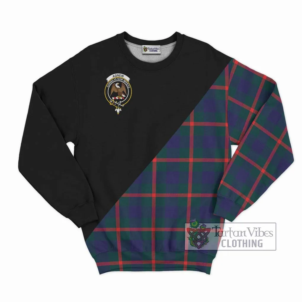 Agnew Tartan Sweatshirt with Family Crest and Military Logo Style