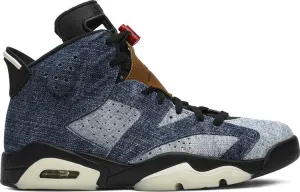 Air Jordan 6 Retro Washed Denim Sneakers, Black