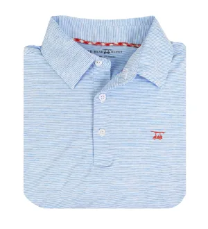 Albatross Polo - Heather Regatta/White Microstripes