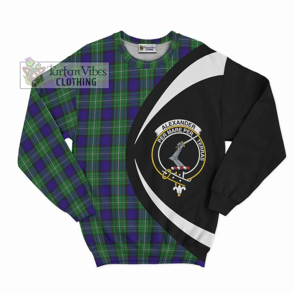 Alexander Tartan Sweatshirt with Family Crest Circle Style