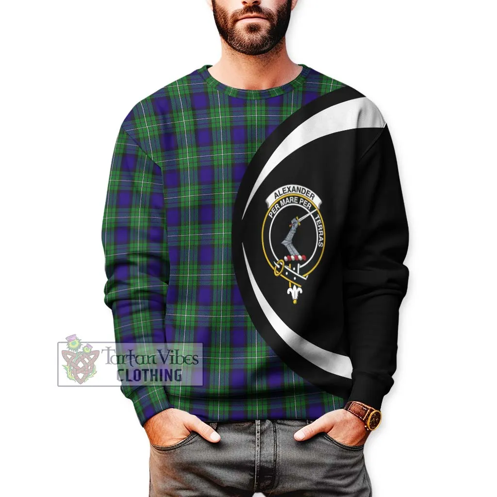 Alexander Tartan Sweatshirt with Family Crest Circle Style