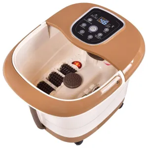 All-in-One Heat Bubble Vibration Foot Spa Massager with 6 Massage Rollers 13850496