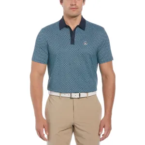 All-Over Retro Micro Floral Print Golf Polo