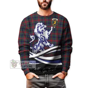 Allison Red Tartan Sweatshirt with Alba Gu Brath Regal Lion Emblem