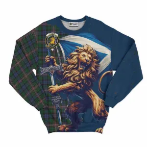 Allison Tartan Family Crest Sweatshirt with Scottish Majestic Lion