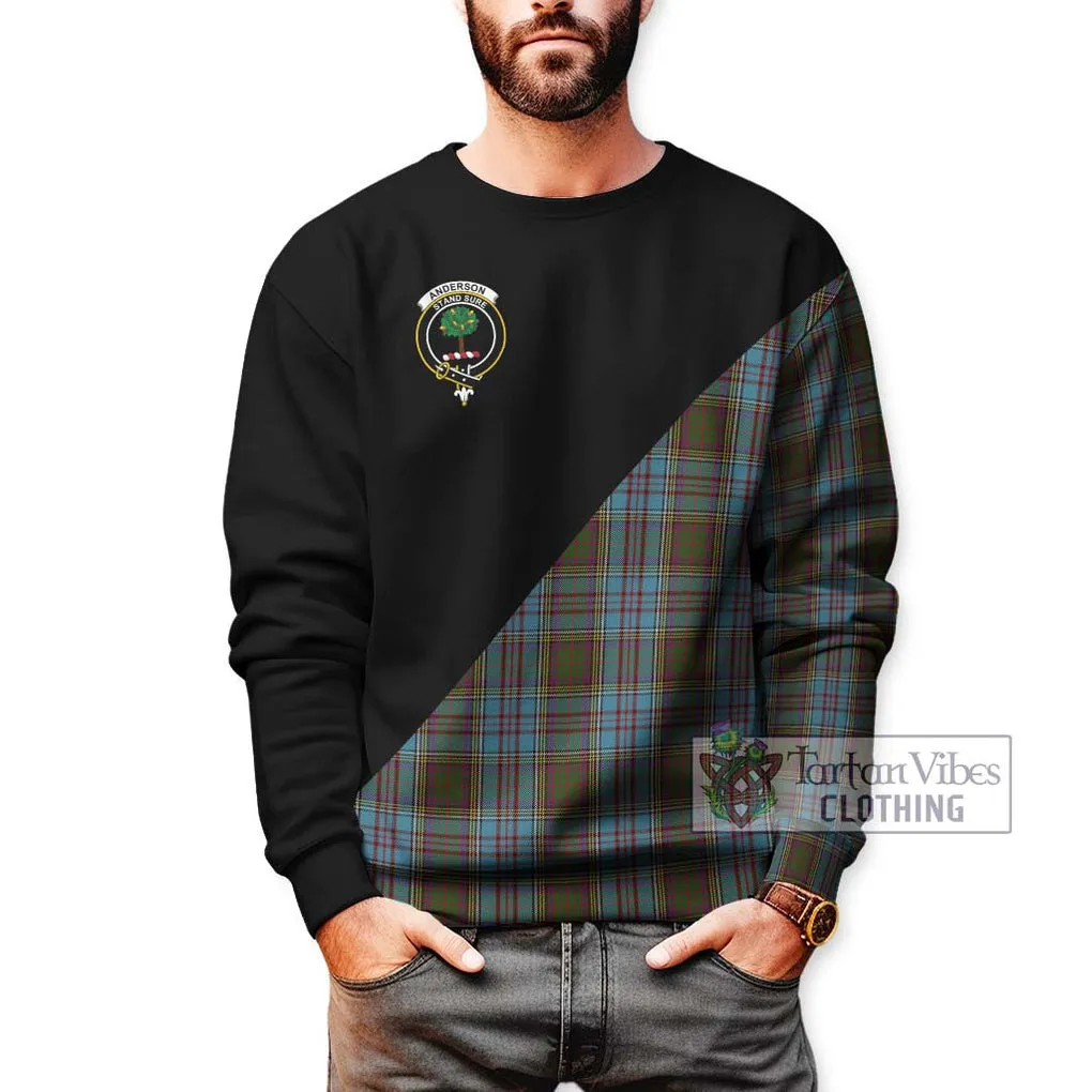 Anderson Tartan Sweatshirt with Family Crest and Military Logo Style