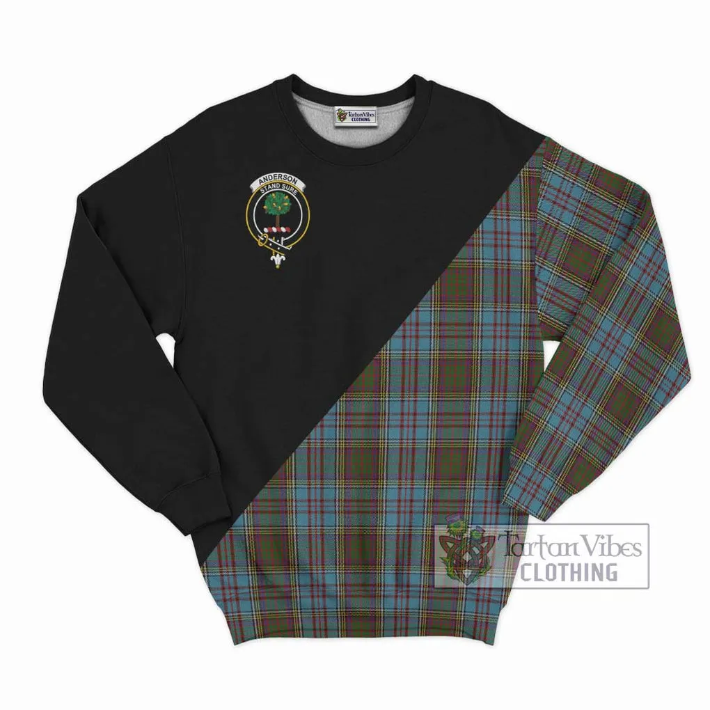 Anderson Tartan Sweatshirt with Family Crest and Military Logo Style