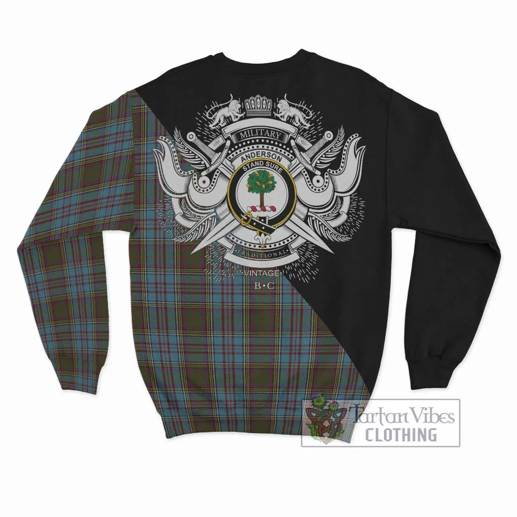 Anderson Tartan Sweatshirt with Family Crest and Military Logo Style