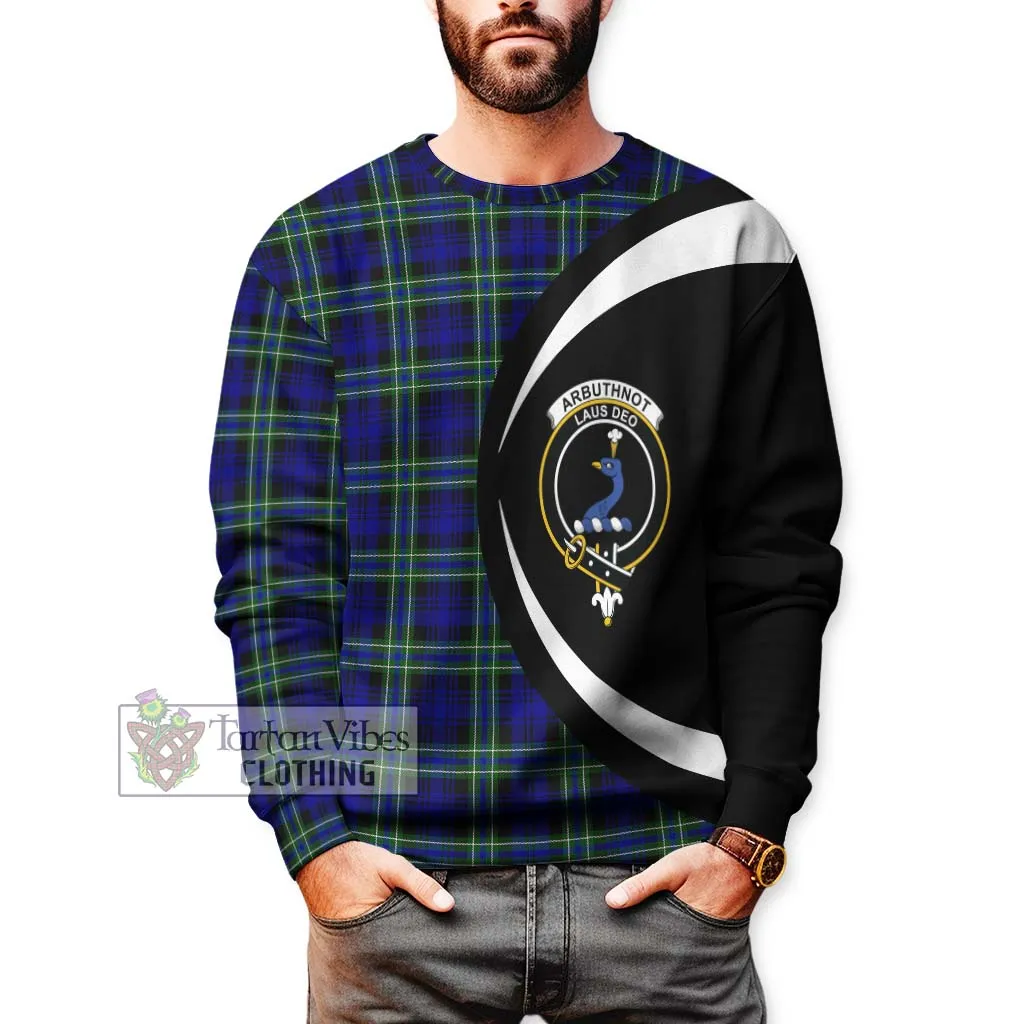 Arbuthnot Modern Tartan Sweatshirt with Family Crest Circle Style