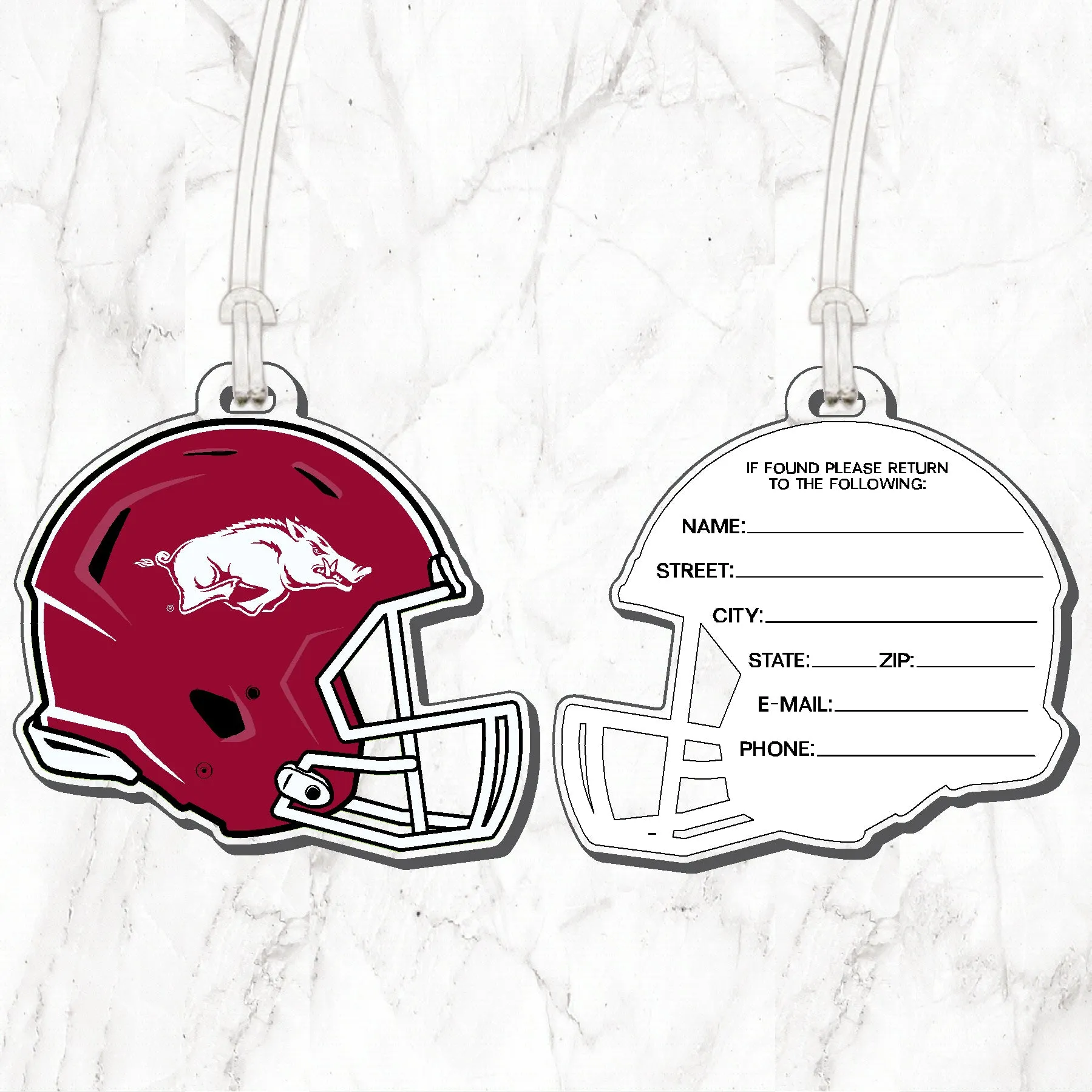 Arkansas Football Helmet Luggage Tag