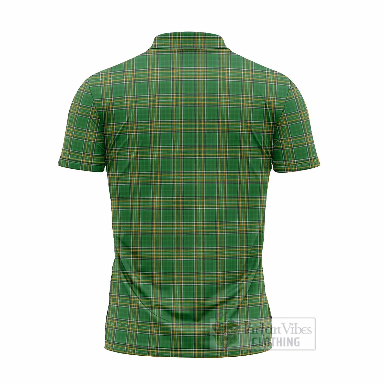 Armory Irish Clan Tartan Zipper Polo Shirt with Coat of Arms