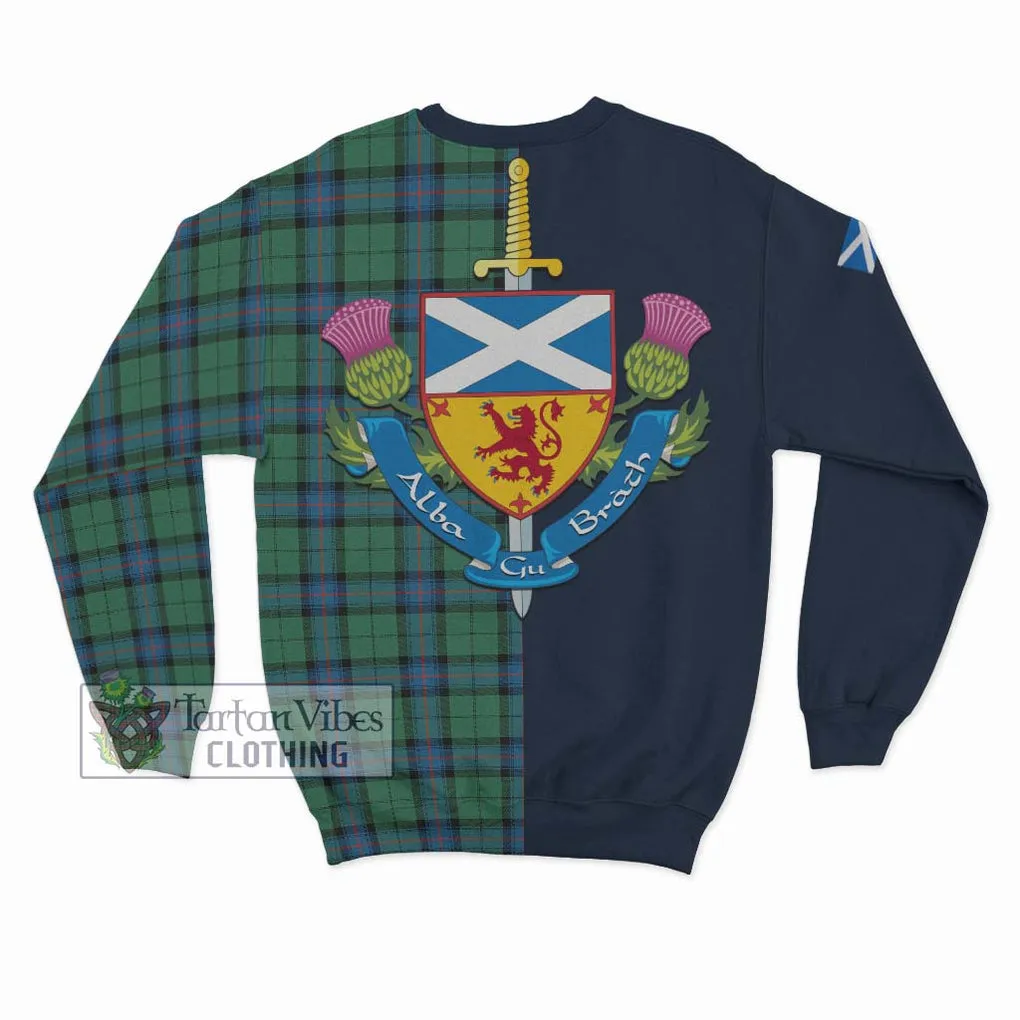 Armstrong Ancient Tartan Sweatshirt Alba with Scottish Lion Royal Arm Half Style