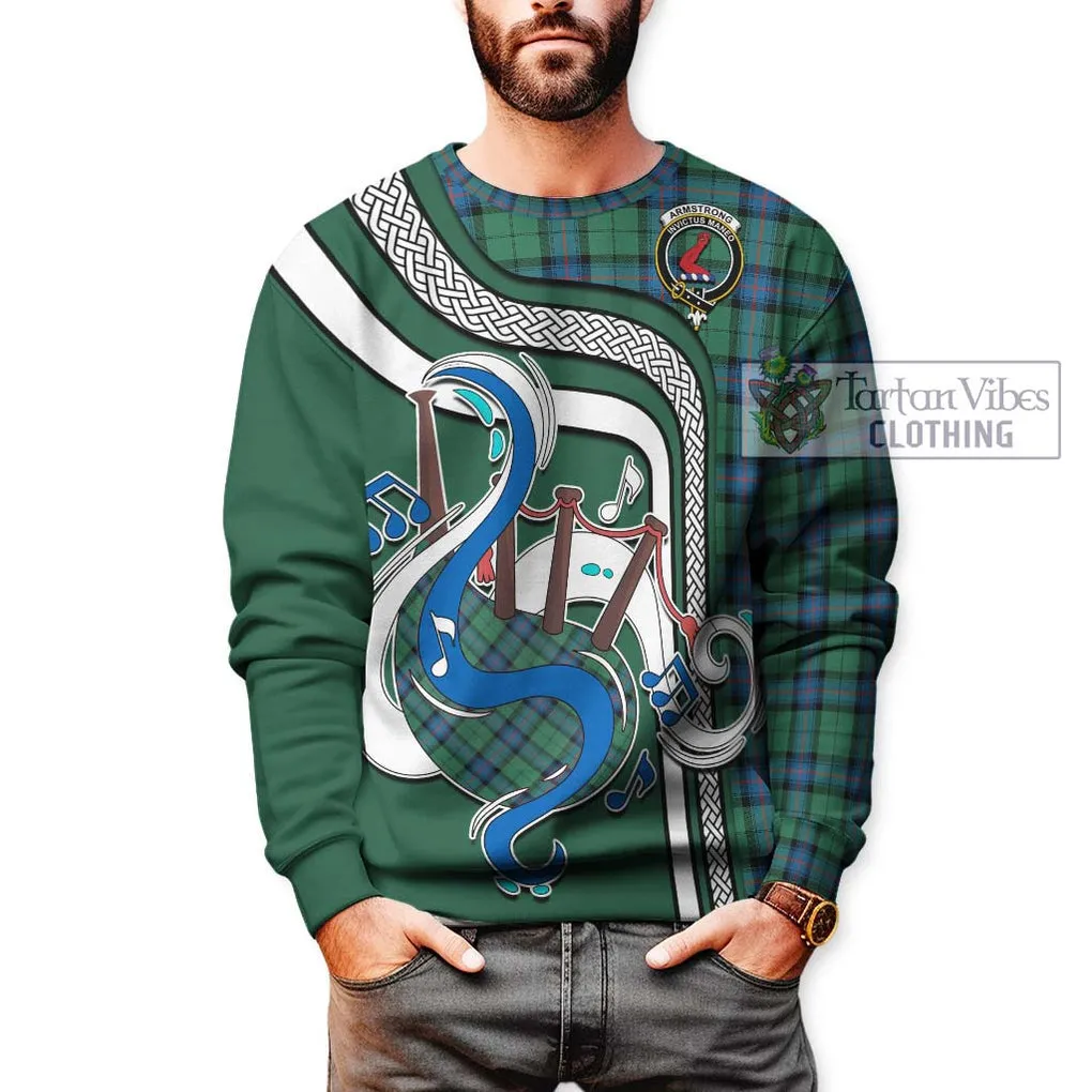 Armstrong Ancient Tartan Sweatshirt with Epic Bagpipe Style