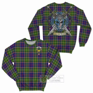 Arnott Tartan Sweatshirt with Family Crest Celtic Skull Style