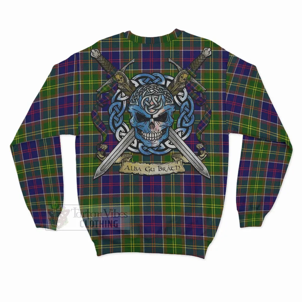 Arnott Tartan Sweatshirt with Family Crest Celtic Skull Style