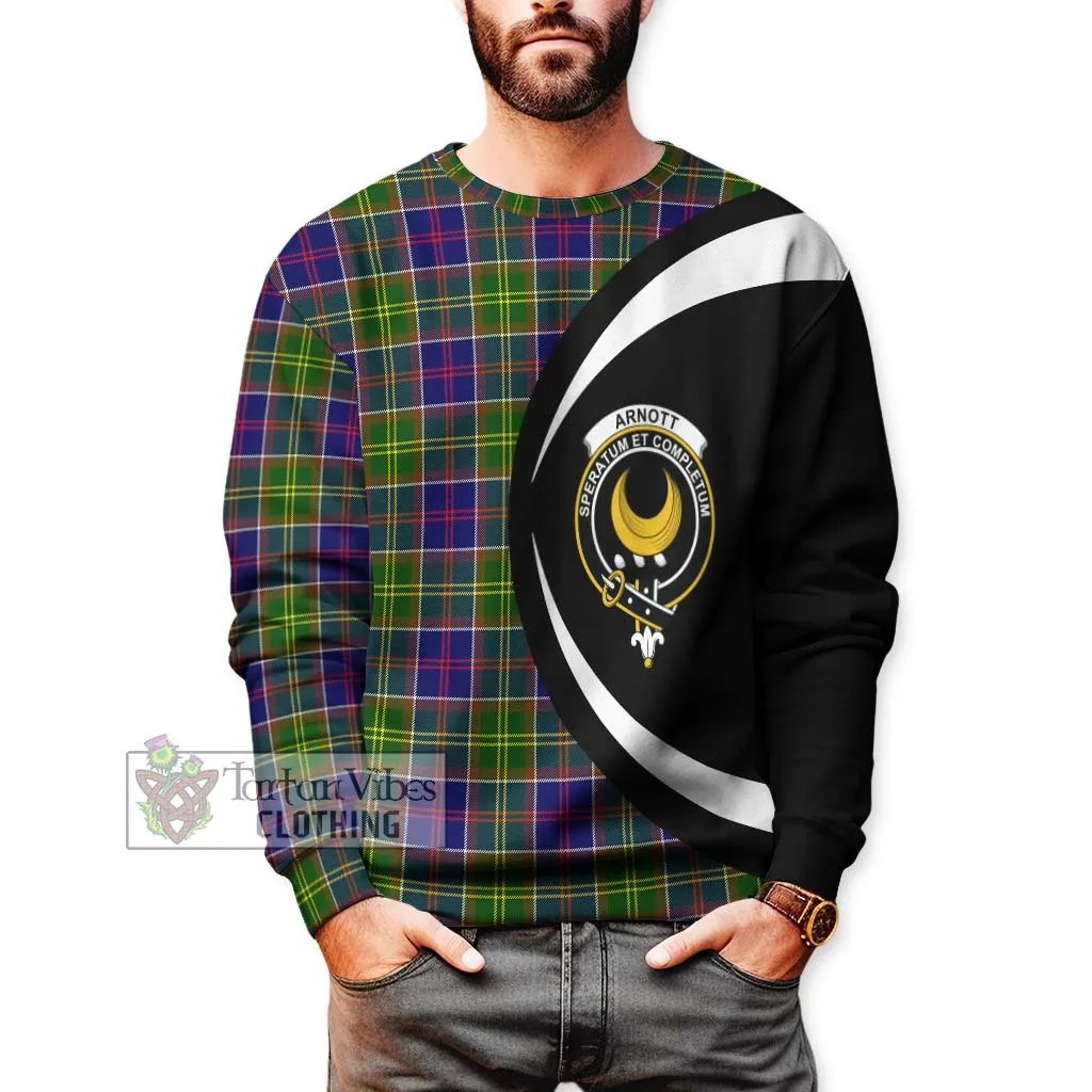 Arnott Tartan Sweatshirt with Family Crest Circle Style