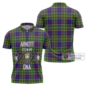 Arnott Tartan Zipper Polo Shirt with Family Crest DNA In Me Style