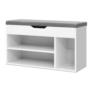 Artiss Shoe Cabinet Bench Shoes Organiser Storage Rack Shelf White Cupboard Box