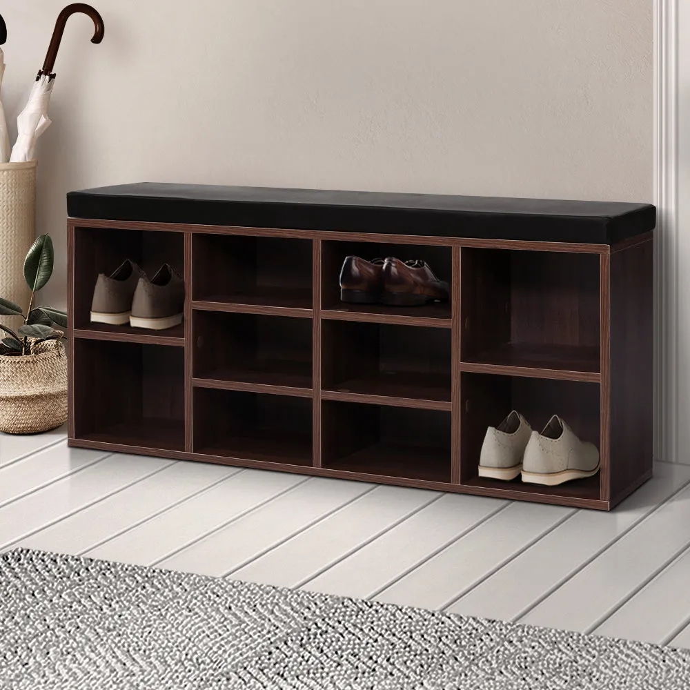 Artiss Shoe Cabinet Bench Shoes Storage Rack Organiser Shelf Cupboard Box Walnut