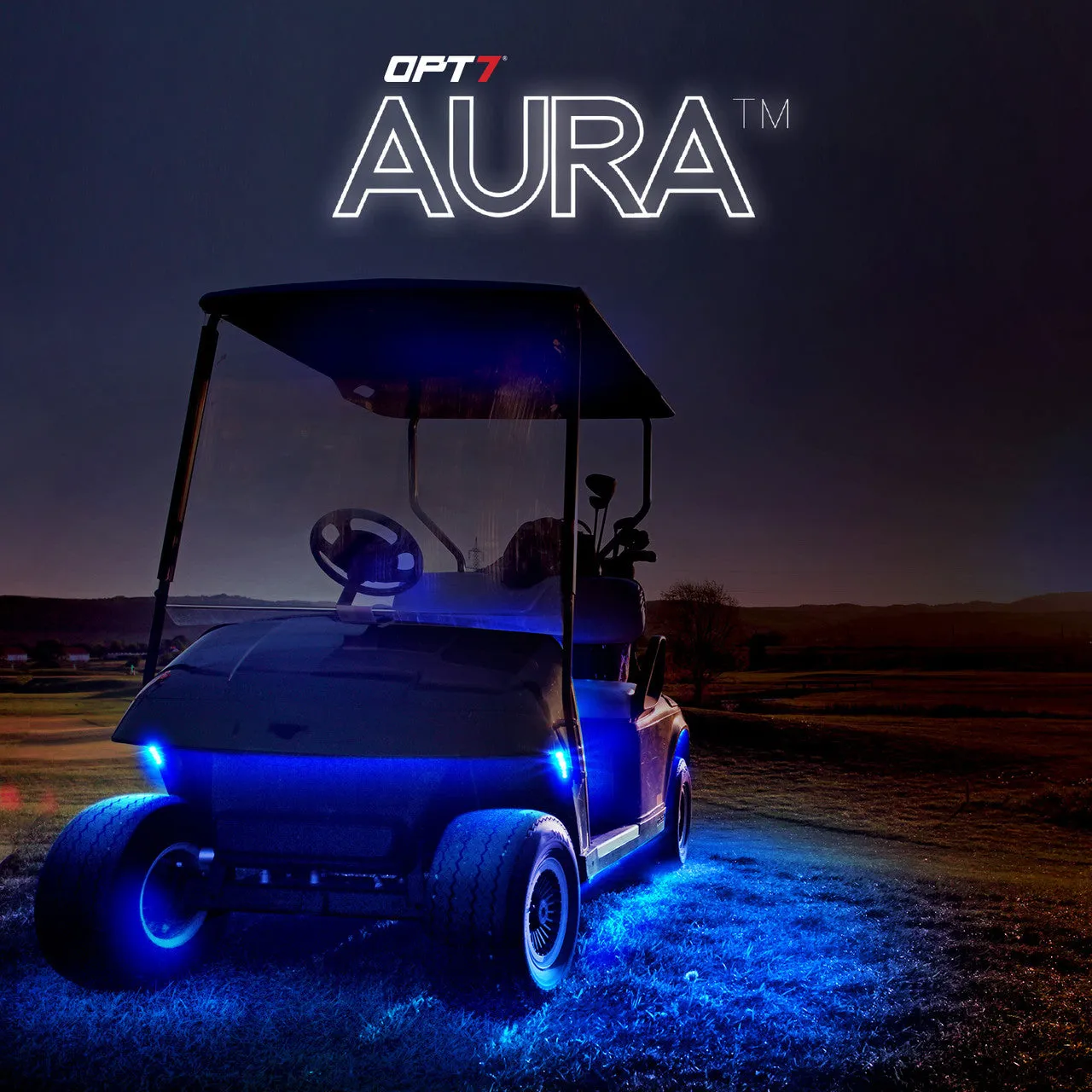 AURA Golf Cart Underbody Glow LED Lighting Kit Remote Control - Full Color Spectrum