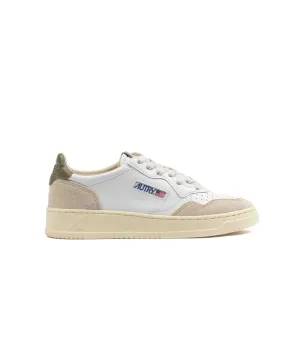 Autry Medalist Low Pelle E Suede Bianco Verde Uomo