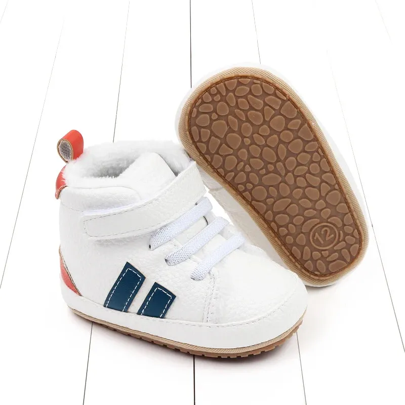 Baby Winter and Autumn Toddler Infant First Walking Shoes Ankle-covered TPR Sole Anti-slip Soft PU  New Arrival 11cm12cm13cm