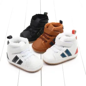 Baby Winter and Autumn Toddler Infant First Walking Shoes Ankle-covered TPR Sole Anti-slip Soft PU  New Arrival 11cm12cm13cm