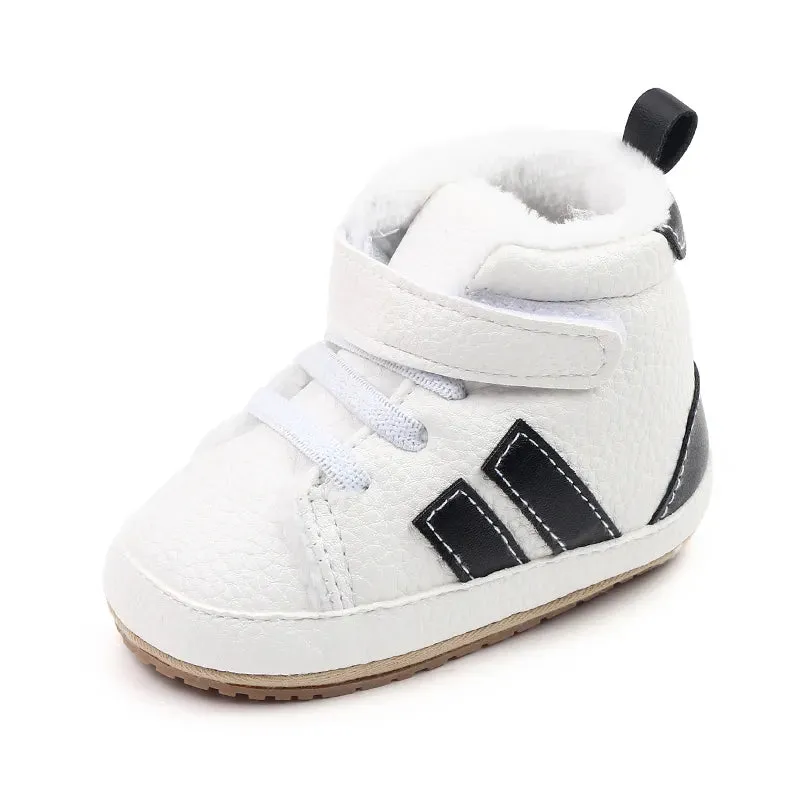 Baby Winter and Autumn Toddler Infant First Walking Shoes Ankle-covered TPR Sole Anti-slip Soft PU  New Arrival 11cm12cm13cm