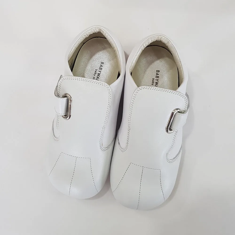 BabyWalker White Leather Tapas Sole Baby Shoes