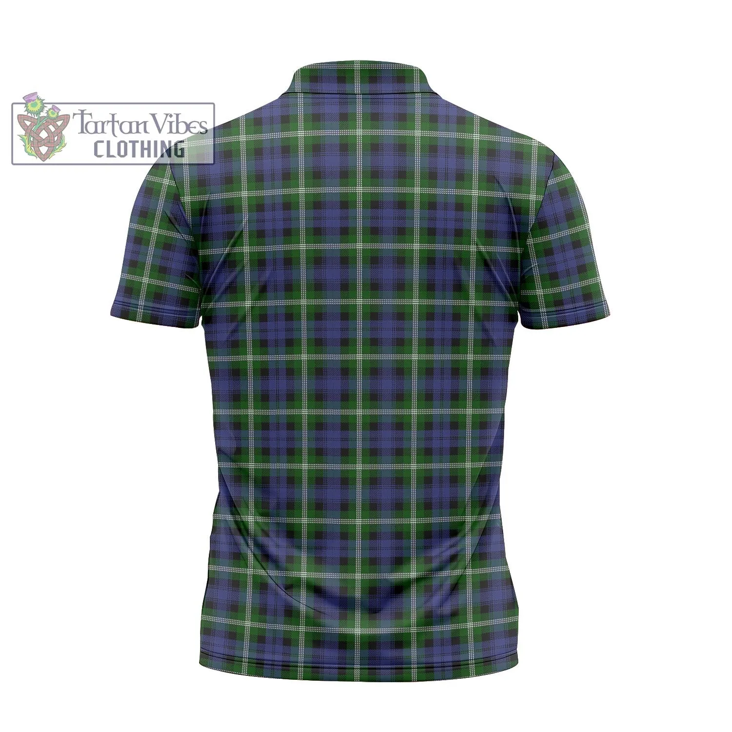 Baillie (Bailey) Tartan Zipper Polo Shirt with Family Crest