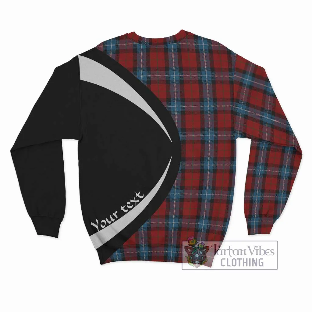 Baillie of Polkemmet Red Tartan Sweatshirt with Family Crest Circle Style