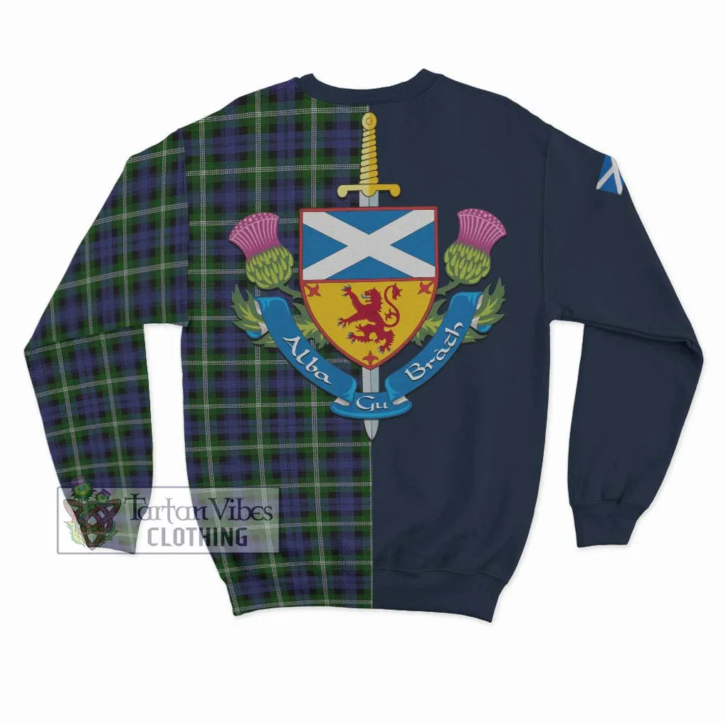 Baillie of Polkemmet Tartan Sweatshirt Alba with Scottish Lion Royal Arm Half Style