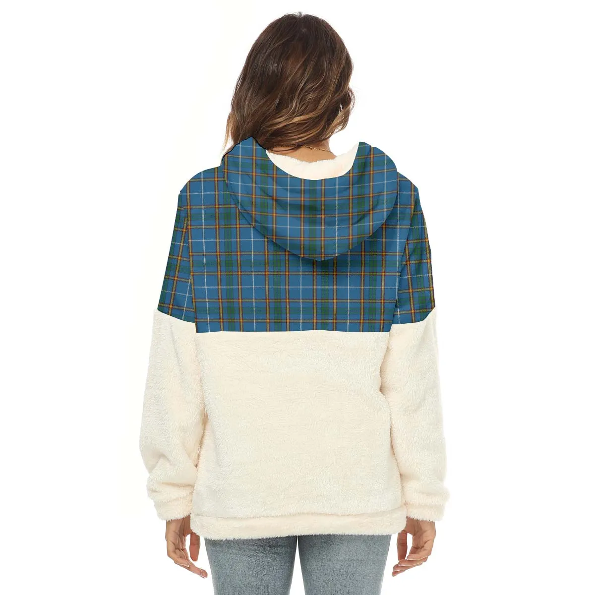 Bain Tartan Women's Borg Fleece Hoodie With Half Zip