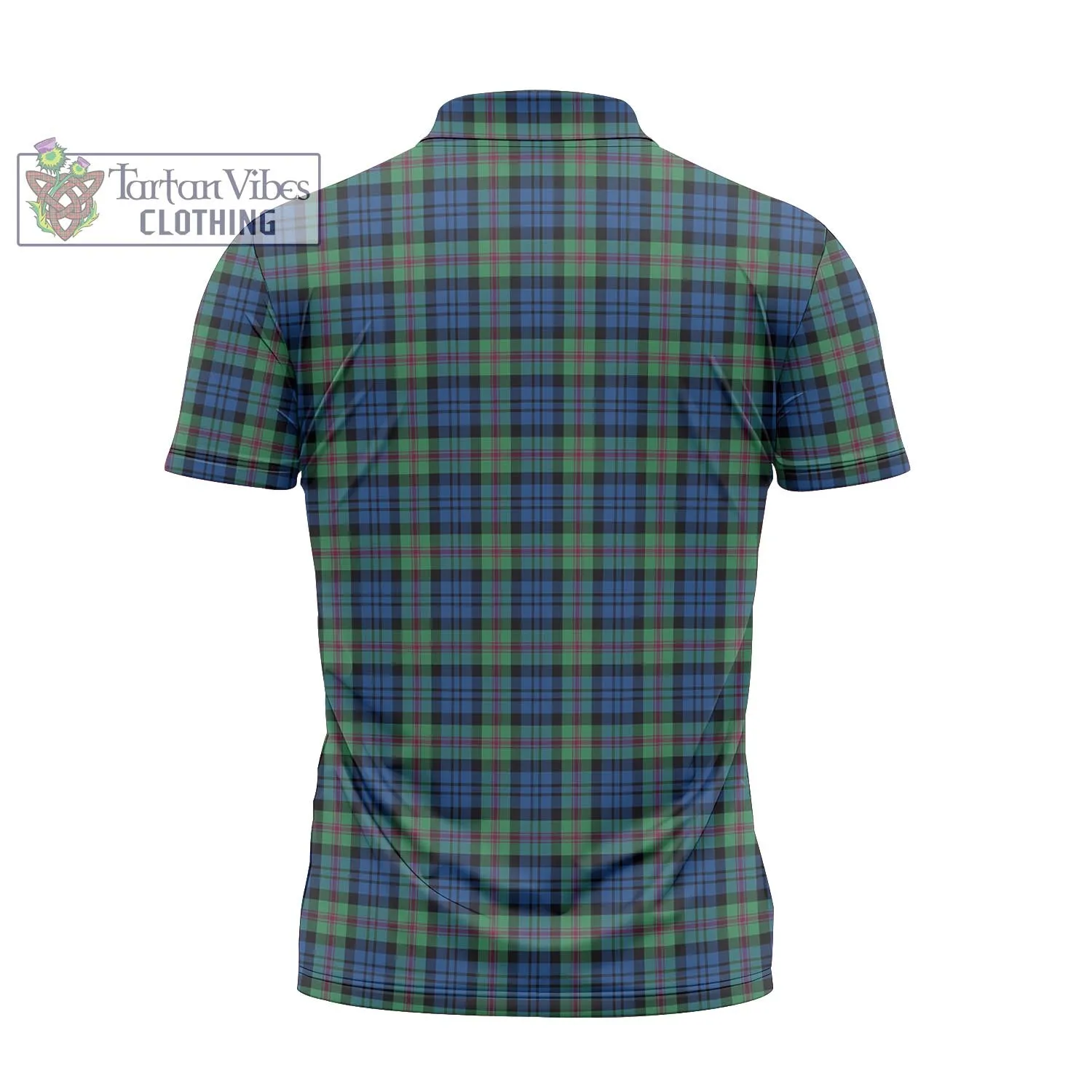 Baird Ancient Tartan Zipper Polo Shirt with Family Crest