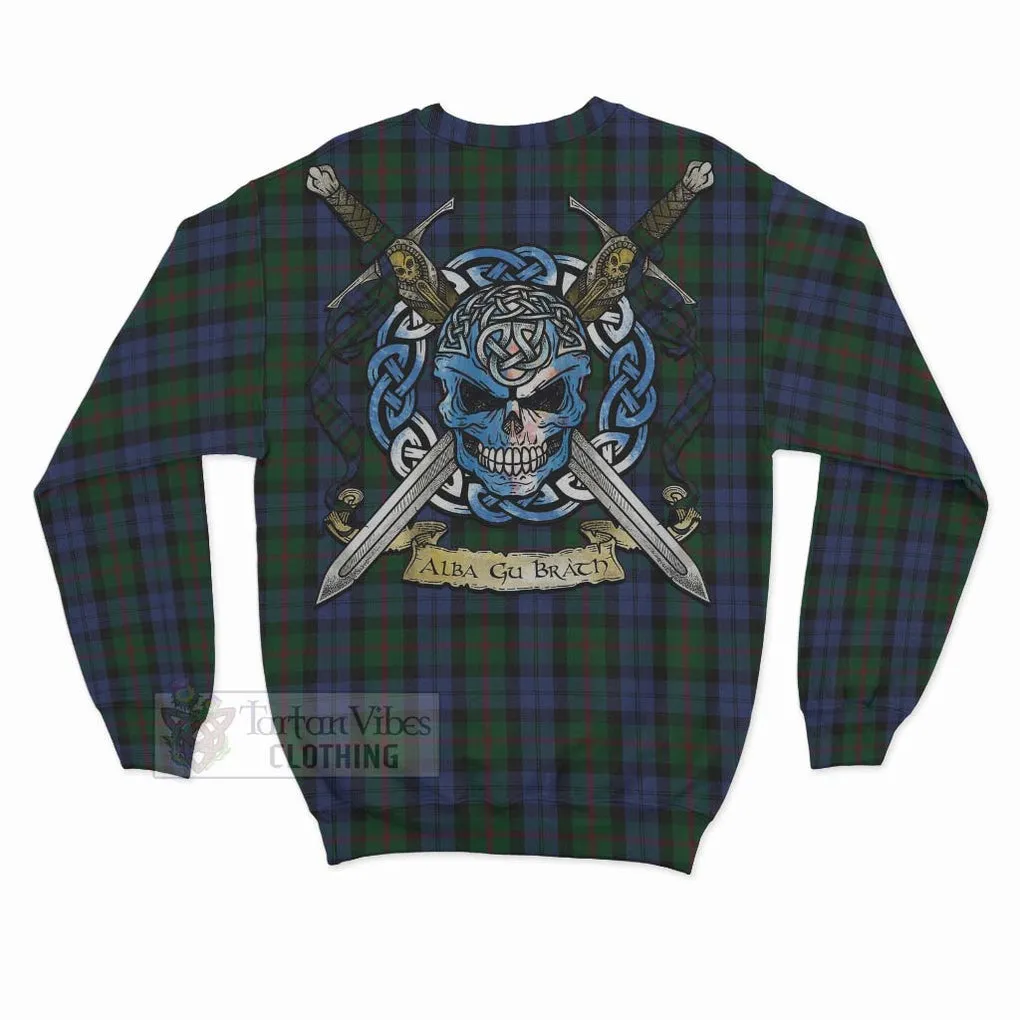 Baird Tartan Sweatshirt with Family Crest Celtic Skull Style