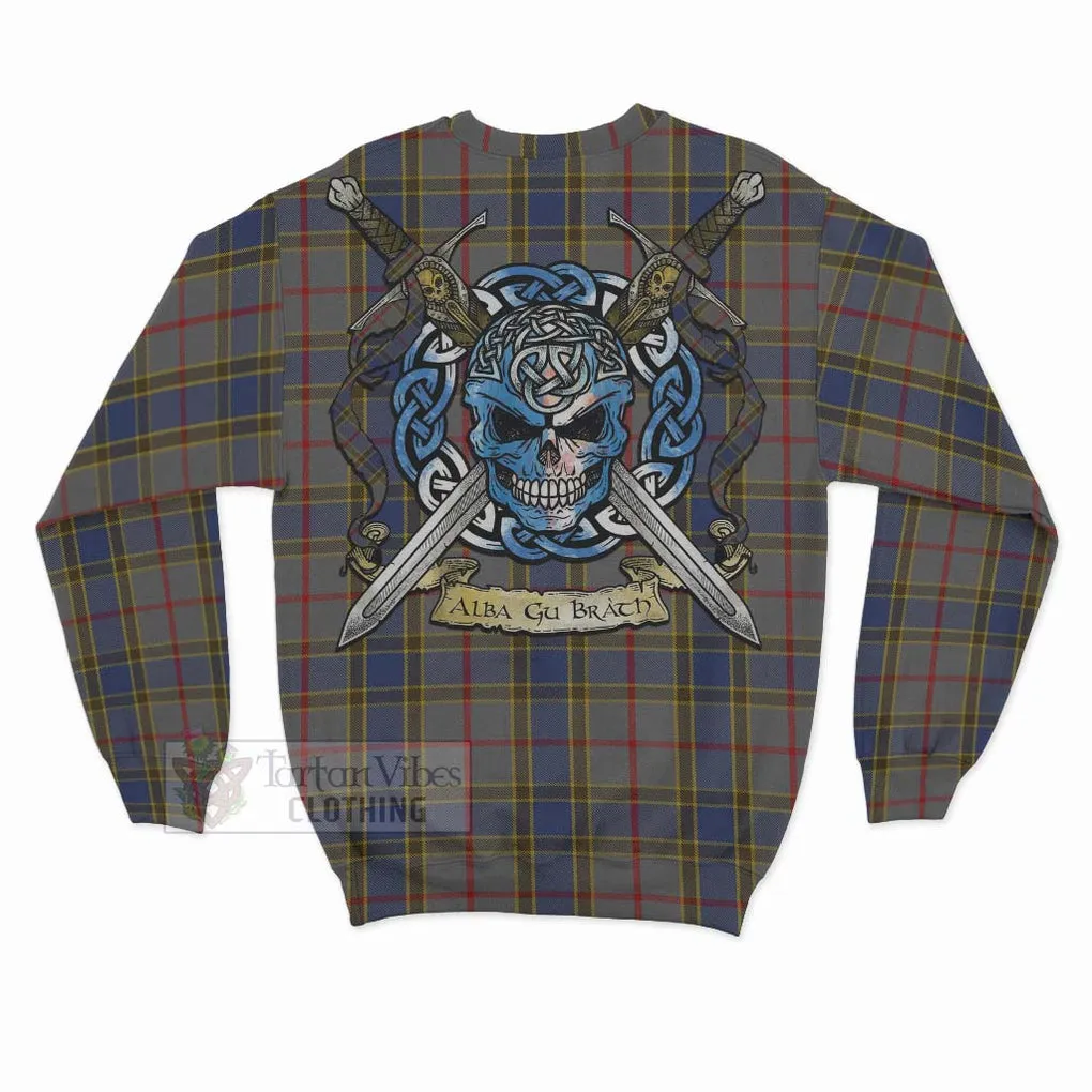 Balfour Tartan Sweatshirt with Family Crest Celtic Skull Style