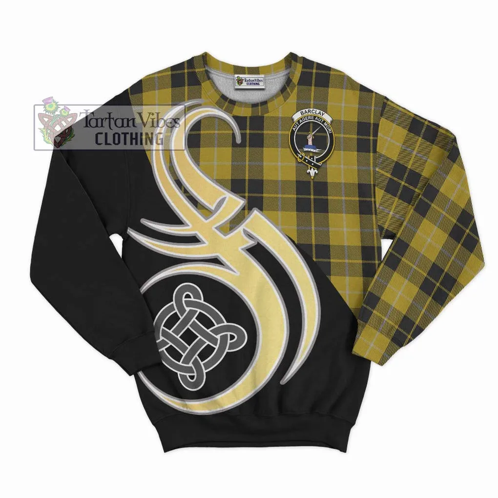 Barclay Dress Tartan Sweatshirt with Family Crest and Celtic Symbol Style