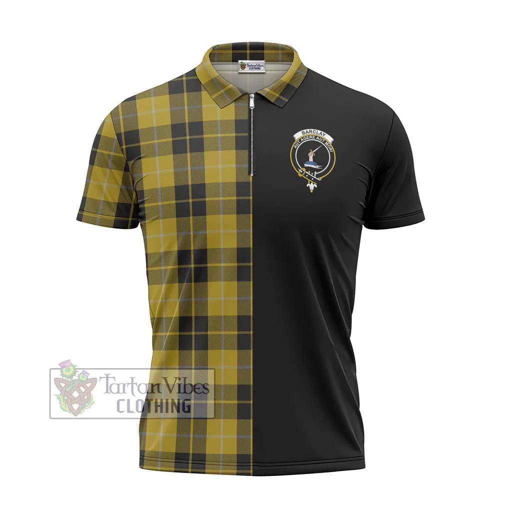 Barclay Dress Tartan Zipper Polo Shirt with Family Crest and Half Of Me Style