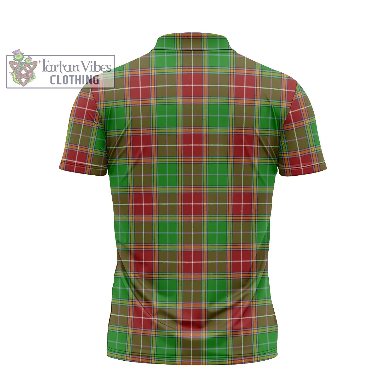 Baxter Modern Tartan Zipper Polo Shirt with Family Crest