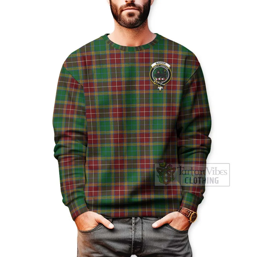 Baxter Tartan Sweatshirt with Family Crest Celtic Skull Style